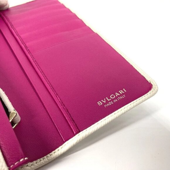 BVLGARI Bulgari Bulgari Logo Clip long wallet bifold Long Wallet Leather White - Picture 11 of 16
